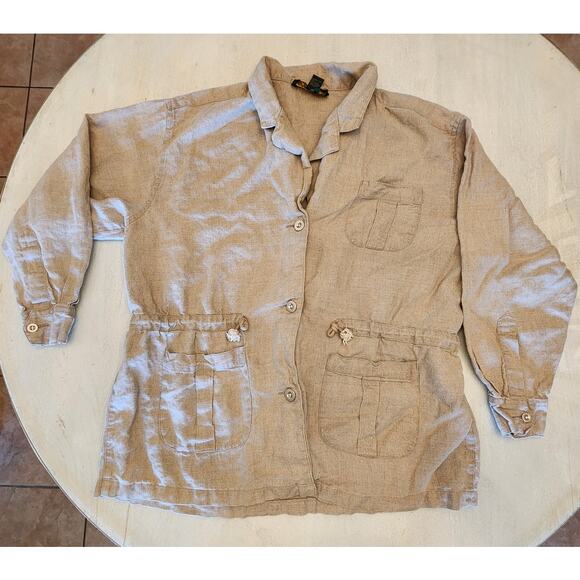 Sierra Trading Post 100% Linen  Jacket SZ XL Classic Casual - Picture 7 of 11